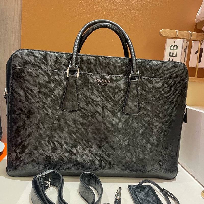 99新普拉達/Prada 男士手提包,電腦包,配肩帶-0