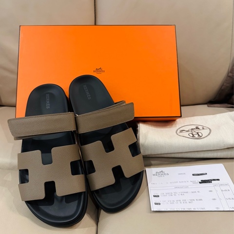 Hermes 愛馬仕 Chypre 二舅鞋/H涼鞋/經典大象灰/40號/全新美品