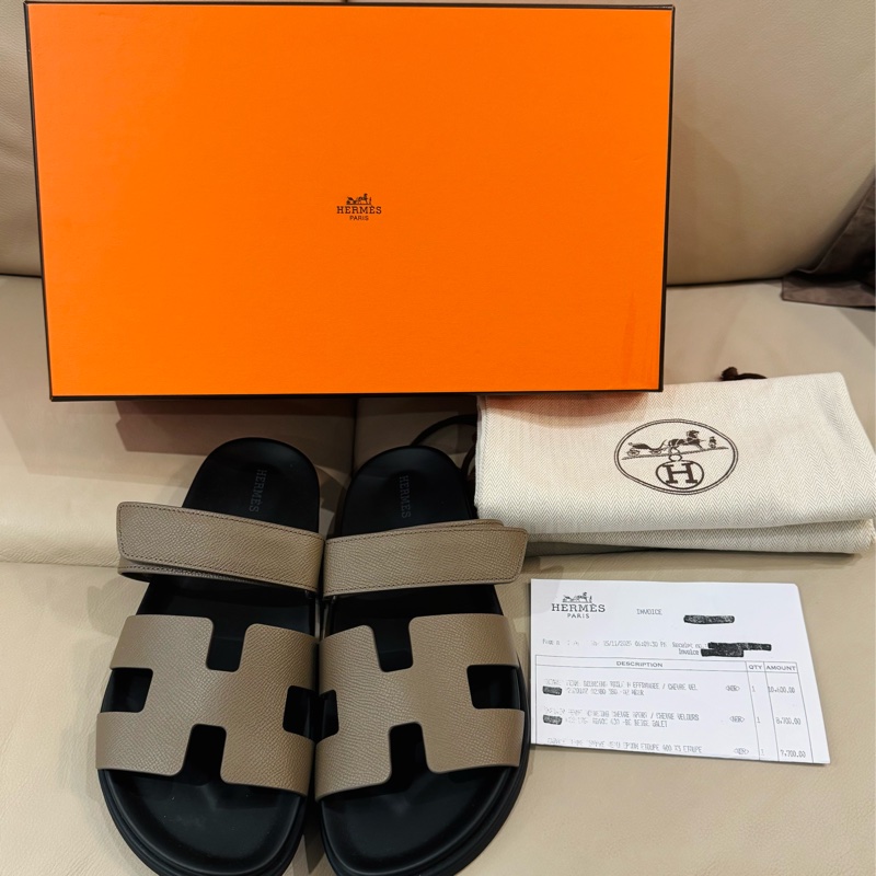 Hermes 愛馬仕 Chypre 二舅鞋/H涼鞋/經典大象灰/40號/全新美品-2