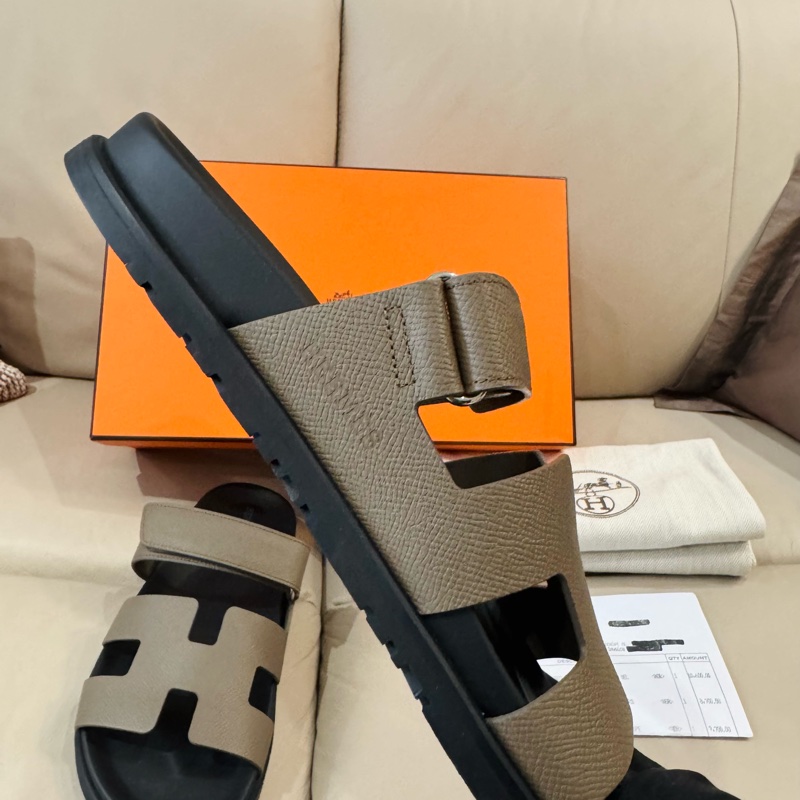 Hermes 愛馬仕 Chypre 二舅鞋/H涼鞋/經典大象灰/40號/全新美品-4
