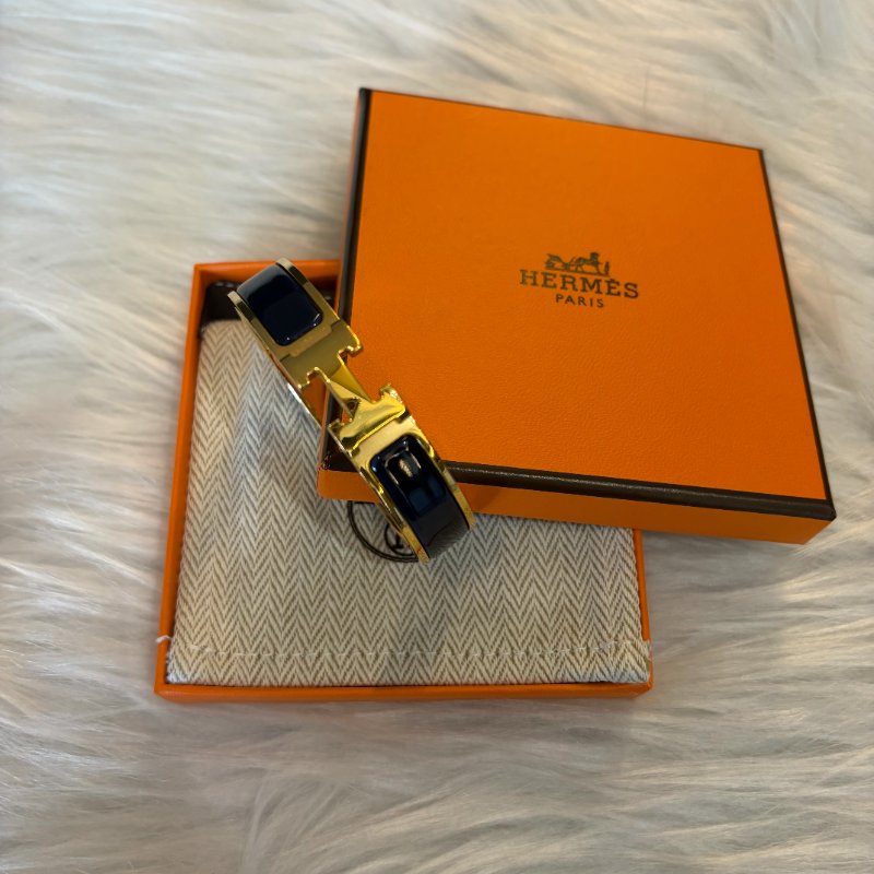 HERMES H手環寶藍色金釦 PM-0