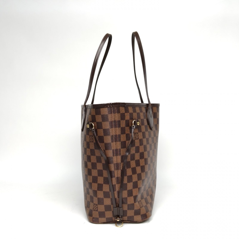 LOUIS VUITTON Neverfull中號棕色棋盤格無子袋PVC金扣肩背包2013-1