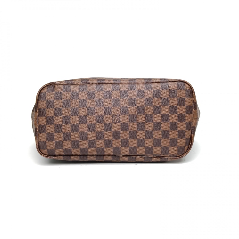 LOUIS VUITTON Neverfull中號棕色棋盤格無子袋PVC金扣肩背包2013-3