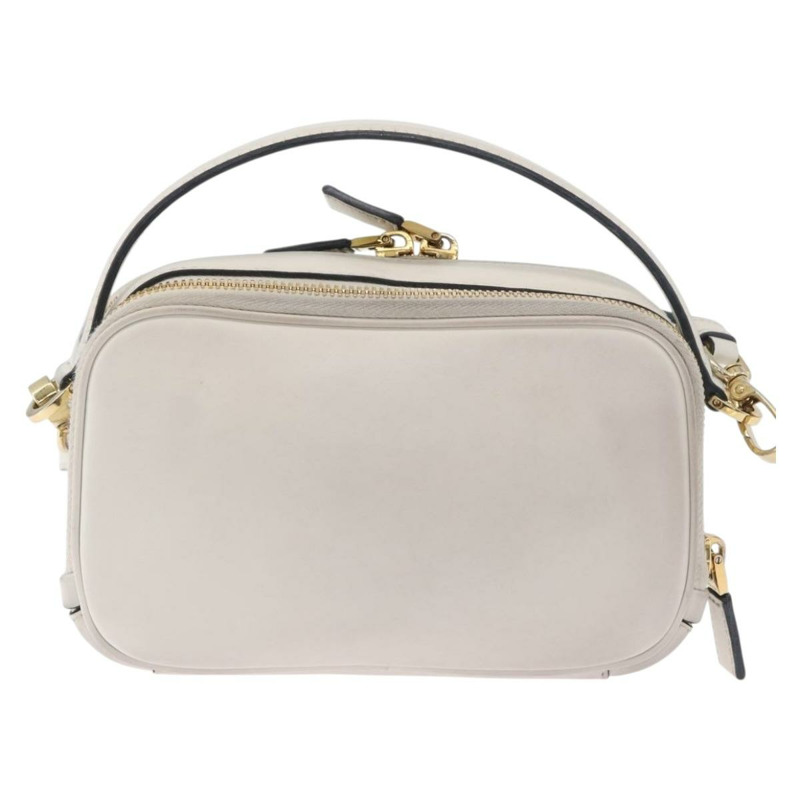 【日本直送】PRADA 手提包 皮革 兩用 白色 金色 正品 179715A-1