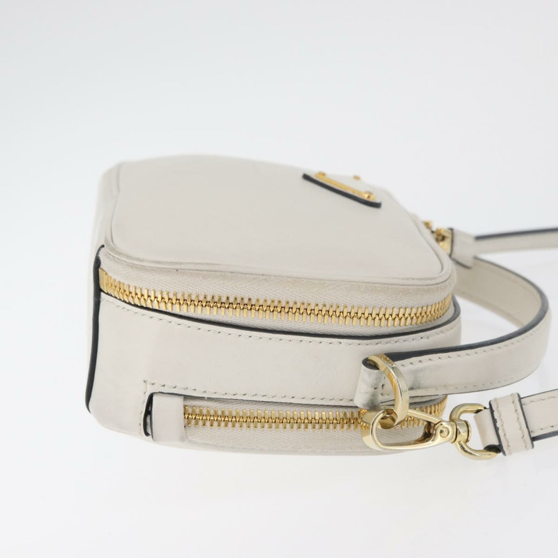 【日本直送】PRADA 手提包 皮革 兩用 白色 金色 正品 179715A-2