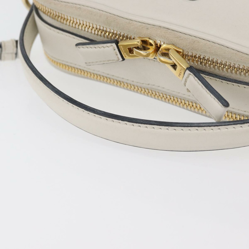 【日本直送】PRADA 手提包 皮革 兩用 白色 金色 正品 179715A-6