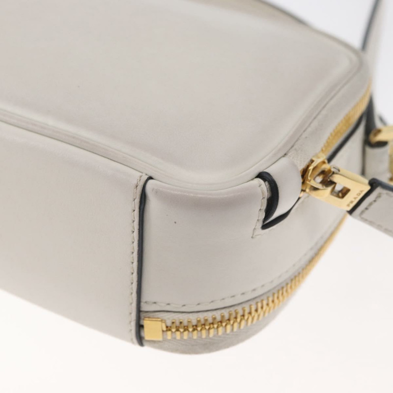 【日本直送】PRADA 手提包 皮革 兩用 白色 金色 正品 179715A-17