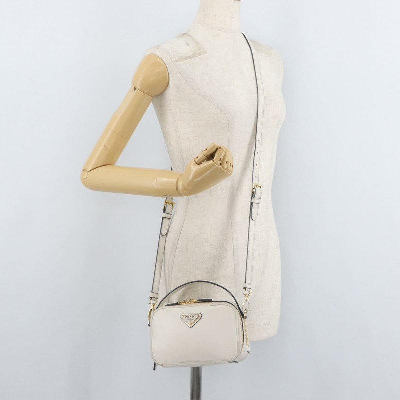 【日本直送】PRADA 手提包 皮革 兩用 白色 金色 正品 179715A-26