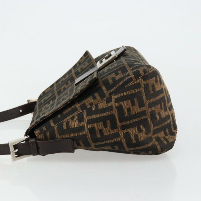【日本直送】FENDI Zucca帆布Mamma Baguette單肩包 黑色棕色 正品 179826SAV-3
