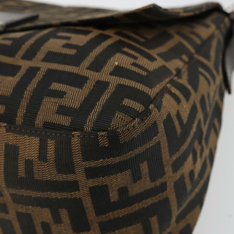 【日本直送】FENDI Zucca帆布Mamma Baguette單肩包 黑色棕色 正品 179826SAV-8