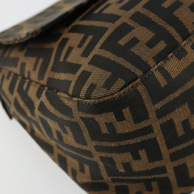 【日本直送】FENDI Zucca帆布Mamma Baguette單肩包 黑色棕色 正品 179826SAV-13