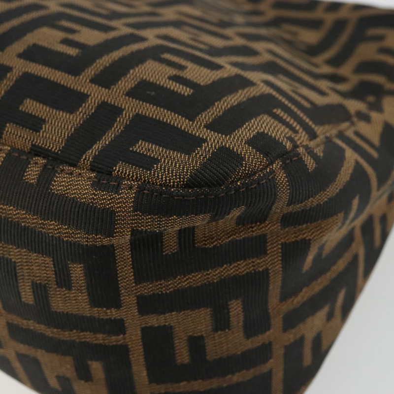 【日本直送】FENDI Zucca帆布Mamma Baguette單肩包 黑色棕色 正品 179826SAV-14