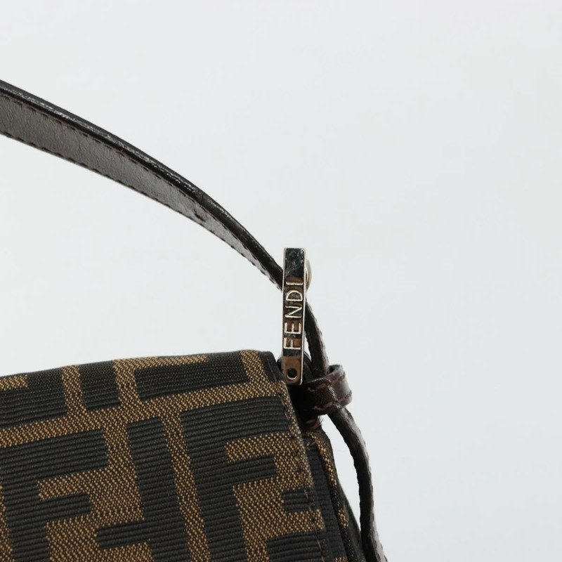 【日本直送】FENDI Zucca帆布Mamma Baguette單肩包 黑色棕色 正品 179826SAV-16