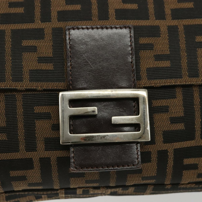 【日本直送】FENDI Zucca帆布Mamma Baguette單肩包 黑色棕色 正品 179826SAV-17
