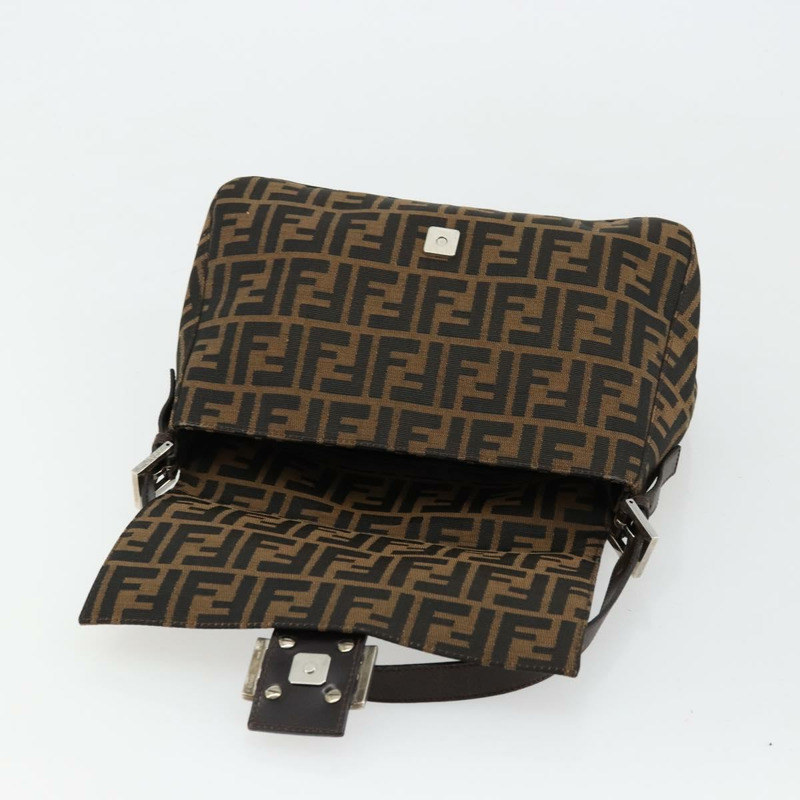 【日本直送】FENDI Zucca帆布Mamma Baguette單肩包 黑色棕色 正品 179826SAV-18