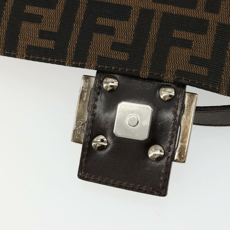 【日本直送】FENDI Zucca帆布Mamma Baguette單肩包 黑色棕色 正品 179826SAV-19