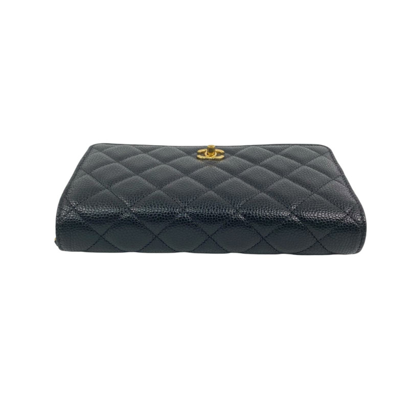 △ CHANEL 香奈兒 Black Caviar Skin 19CM Gold Tone Metal Chain Wallet 黑色粒紋小牛皮19CM金色金屬鏈條銀包 AP4241-267010988-5
