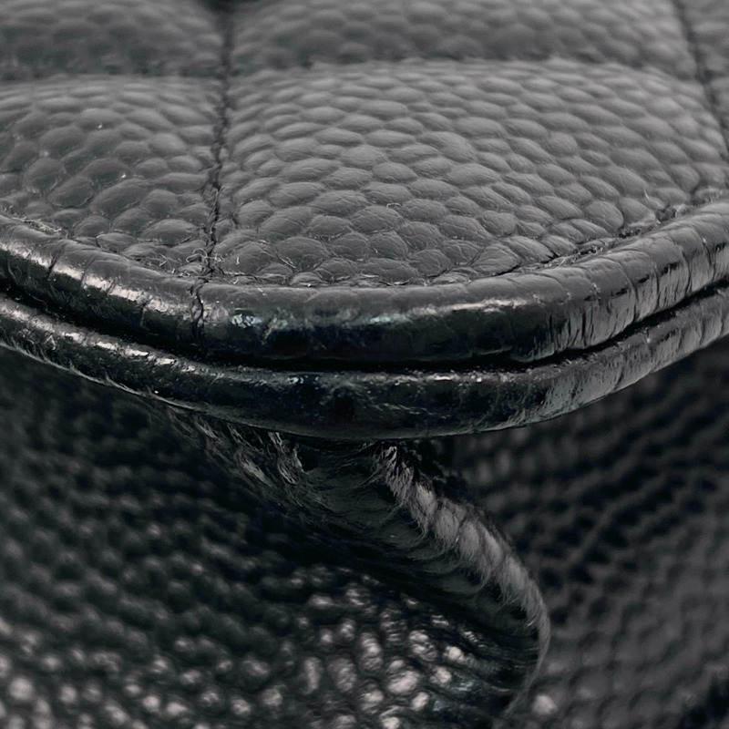 △ CHANEL 香奈兒 Black Caviar Skin 19CM Gold Tone Metal Chain Wallet 黑色粒紋小牛皮19CM金色金屬鏈條銀包 AP4241-267010988-9