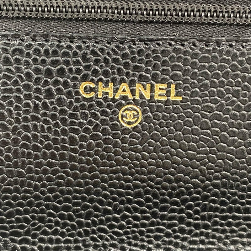 △ CHANEL 香奈兒 Black Caviar Skin 19CM Gold Tone Metal Chain Wallet 黑色粒紋小牛皮19CM金色金屬鏈條銀包 AP4241-267010988-13