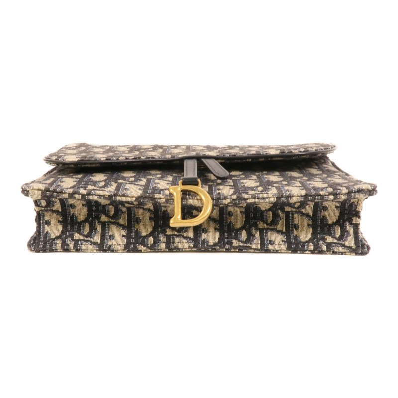 Dior 帆布Saddle Wallet On Chain鏈帶肩背袋-3