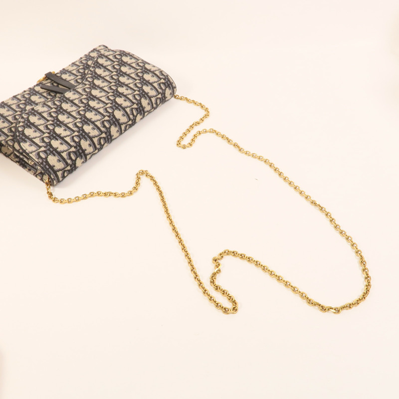 Dior 帆布Saddle Wallet On Chain鏈帶肩背袋-5