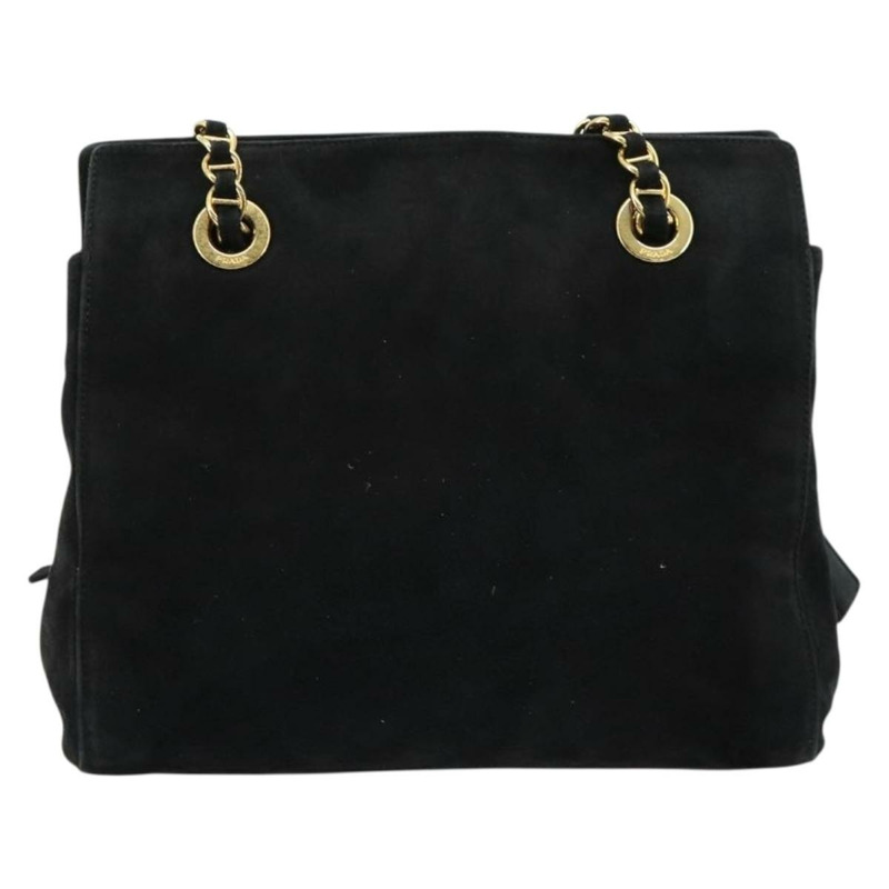 【日本直送】PRADA 鏈條單肩包 麂皮 黑色 金色 正品 176574V-1