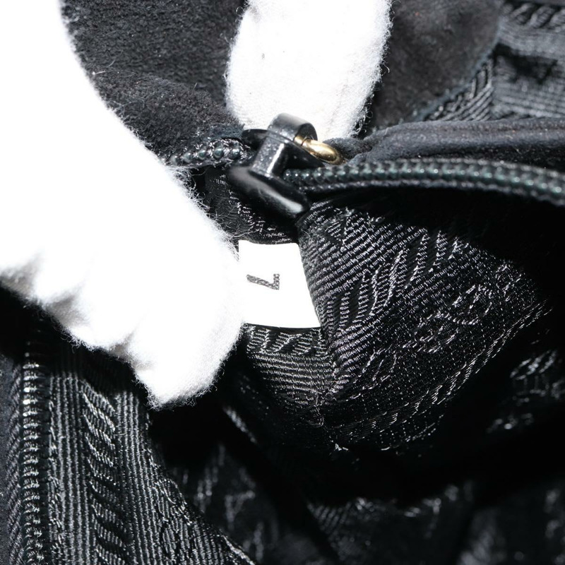 【日本直送】PRADA 鏈條單肩包 麂皮 黑色 金色 正品 176574V-10