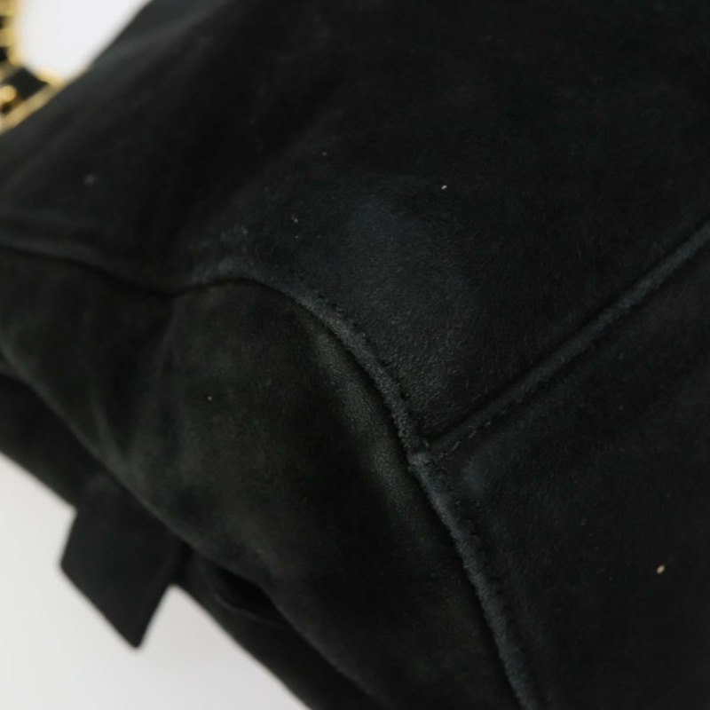 【日本直送】PRADA 鏈條單肩包 麂皮 黑色 金色 正品 176574V-14