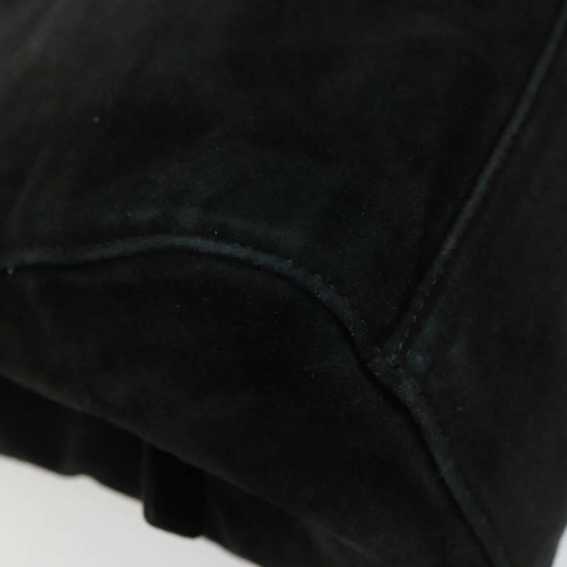 【日本直送】PRADA 鏈條單肩包 麂皮 黑色 金色 正品 176574V-16