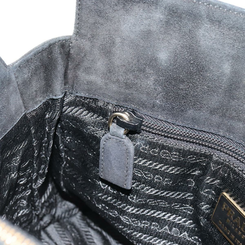 【日本直送】PRADA 鏈條單肩包 麂皮 黑色 金色 正品 176574V-22