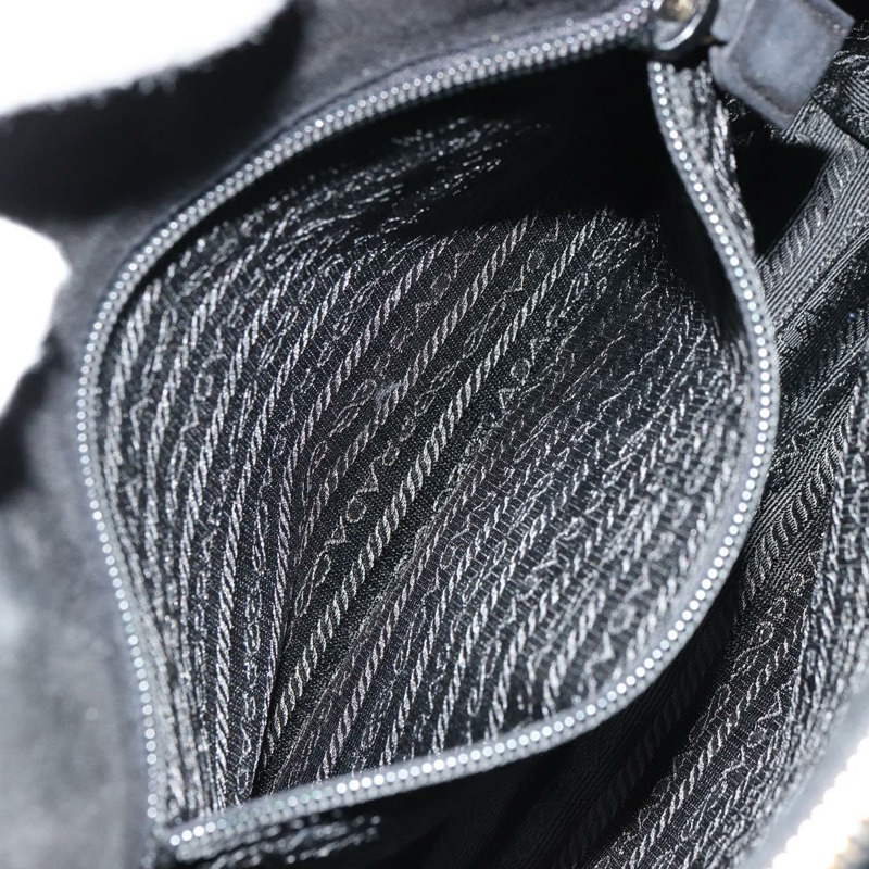【日本直送】PRADA 鏈條單肩包 麂皮 黑色 金色 正品 176574V-23