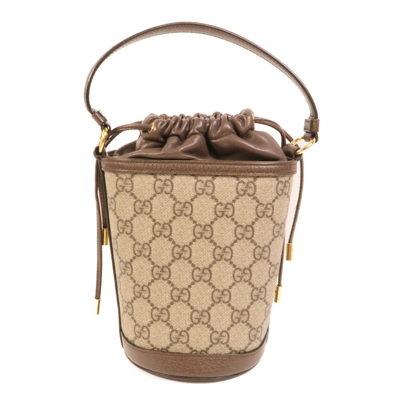 GUCCI 塗層帆布GG Superme Basket Mini手挽肩背兩用袋-1