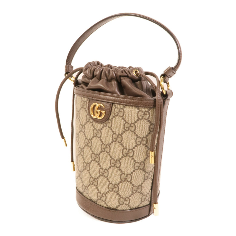 GUCCI 塗層帆布GG Superme Basket Mini手挽肩背兩用袋-2