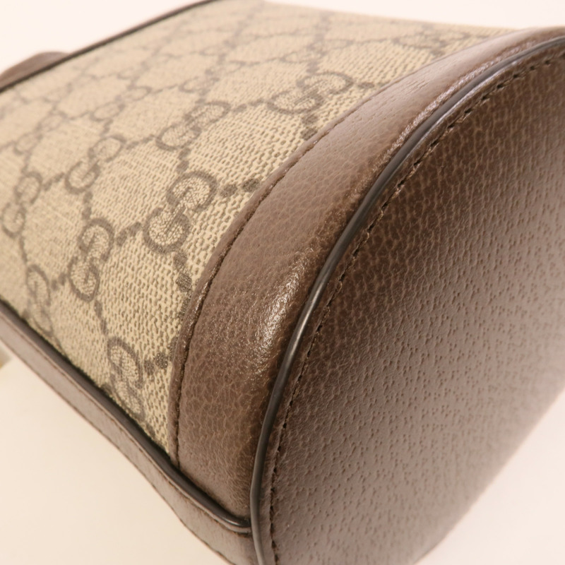 GUCCI 塗層帆布GG Superme Basket Mini手挽肩背兩用袋-12