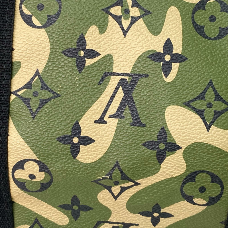 △ LOUIS VUITTON 路易·威登 Green Coated Canvas Monogramouflage Keepall Bandoulie 55 Takashi Murakami Boston Bag 綠色塗層帆布經典老花迷彩波士頓包 M95774-267010864-13