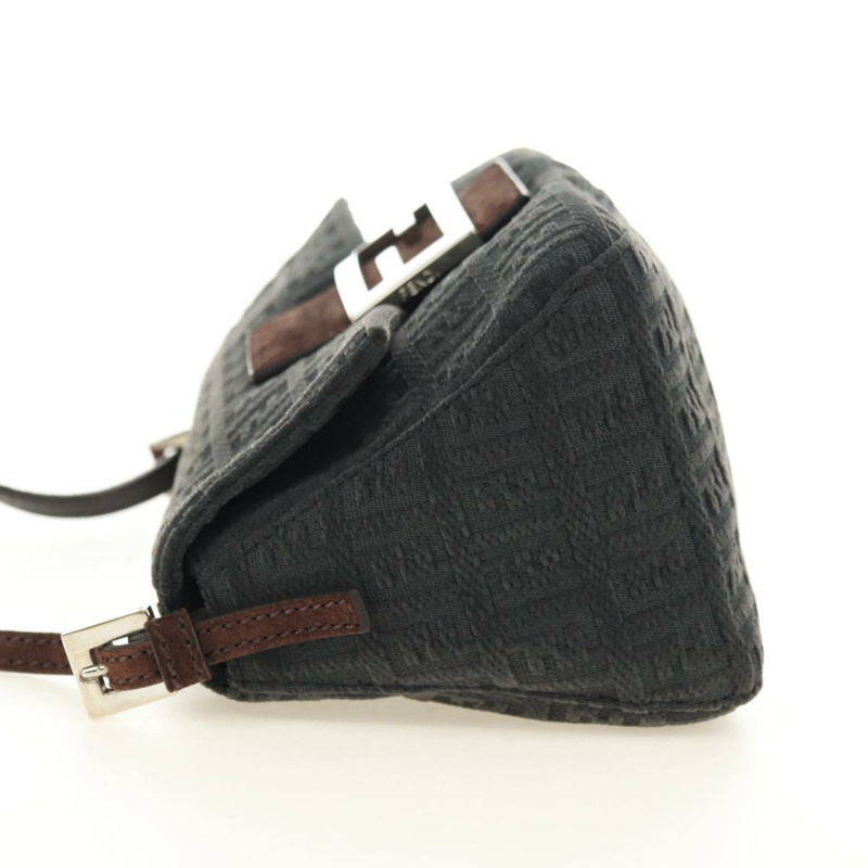【日本直送】FENDI Zucchino帆布Mamma Baguette單肩包 灰色銀色 正品 180521SAM-2