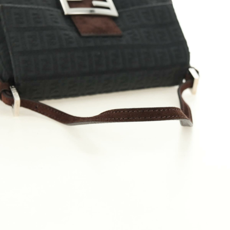 【日本直送】FENDI Zucchino帆布Mamma Baguette單肩包 灰色銀色 正品 180521SAM-6