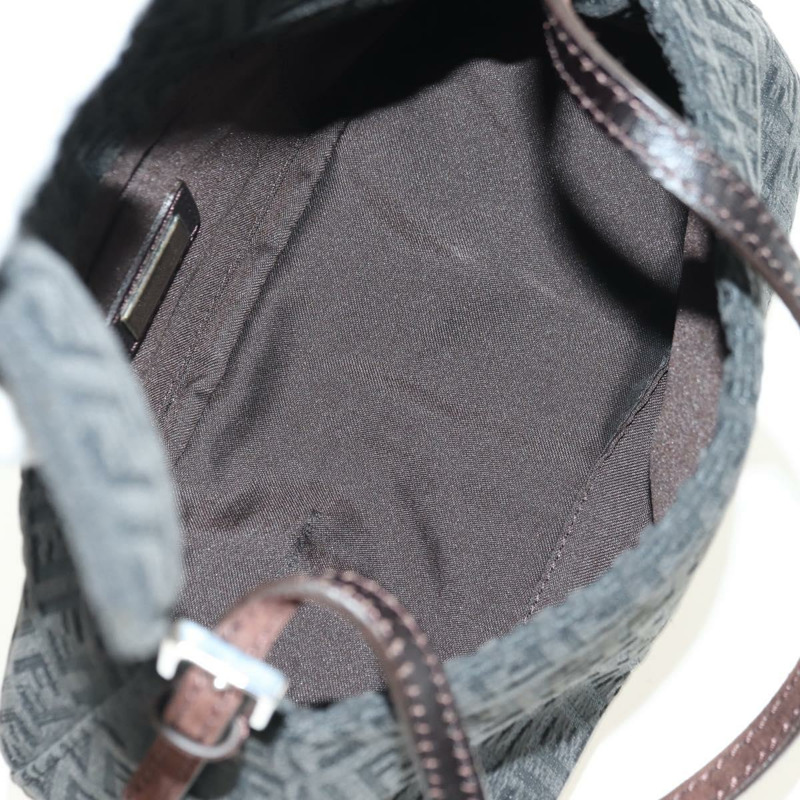 【日本直送】FENDI Zucchino帆布Mamma Baguette單肩包 灰色銀色 正品 180521SAM-9