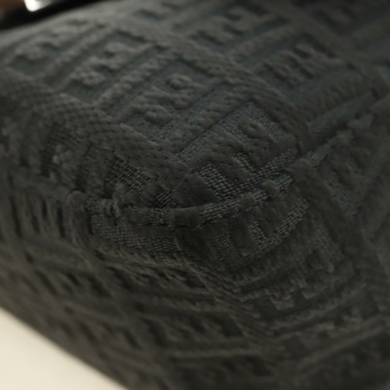 【日本直送】FENDI Zucchino帆布Mamma Baguette單肩包 灰色銀色 正品 180521SAM-15