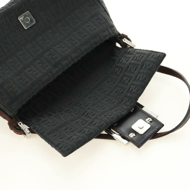【日本直送】FENDI Zucchino帆布Mamma Baguette單肩包 灰色銀色 正品 180521SAM-19