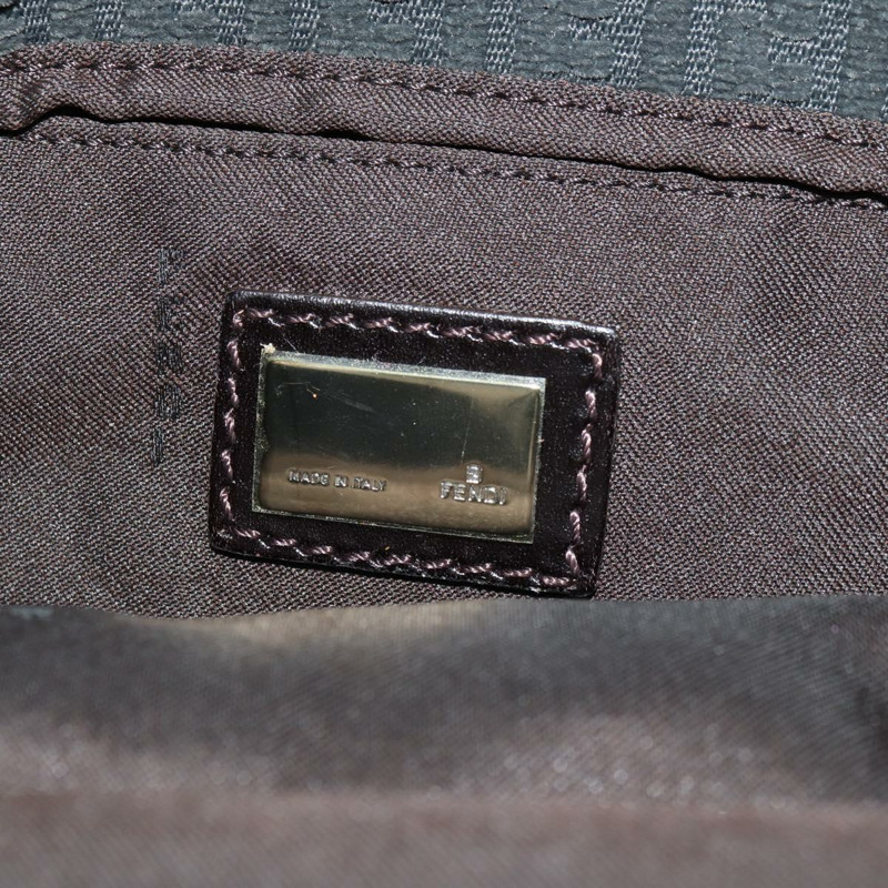 【日本直送】FENDI Zucchino帆布Mamma Baguette單肩包 灰色銀色 正品 180521SAM-20