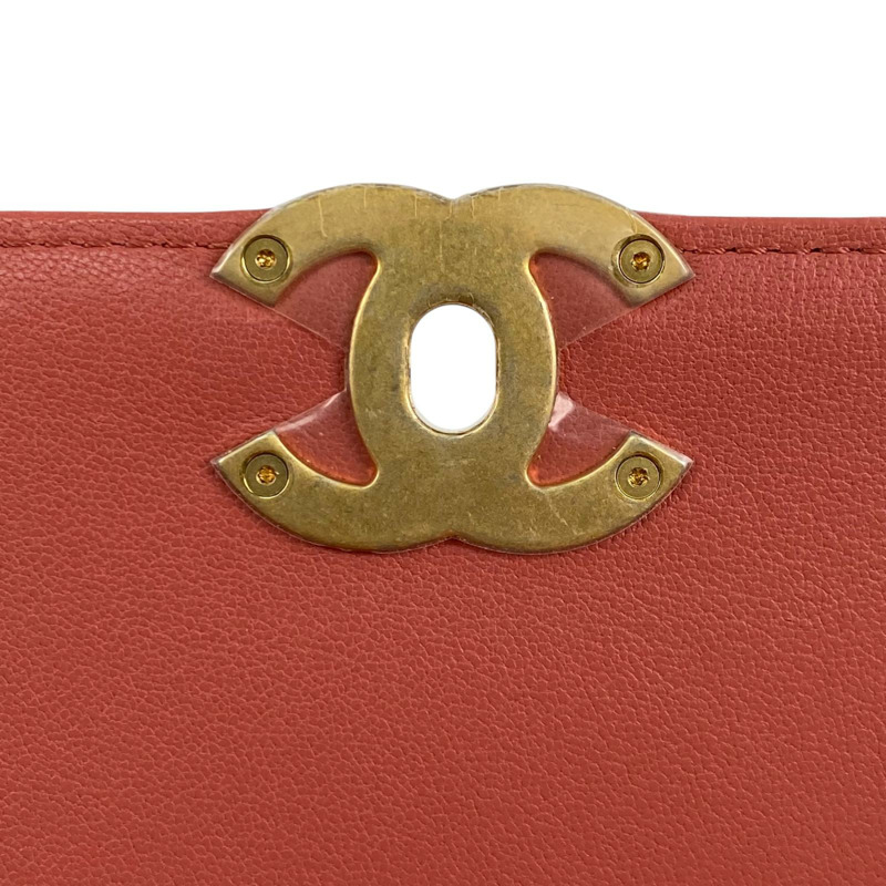 △ CHANEL 香奈兒 Pink Calfskin 19 Gold Tone Metal No.28 Chain 2 way bag 粉紅色小牛皮19金色金屬No.28鎖鏈兩用袋 AS0970-267011176-13