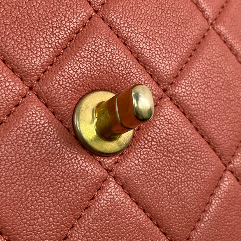 △ CHANEL 香奈兒 Pink Calfskin 19 Gold Tone Metal No.28 Chain 2 way bag 粉紅色小牛皮19金色金屬No.28鎖鏈兩用袋 AS0970-267011176-15