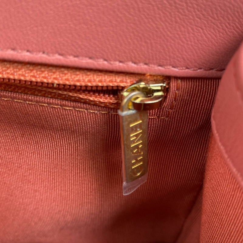 △ CHANEL 香奈兒 Pink Calfskin 19 Gold Tone Metal No.28 Chain 2 way bag 粉紅色小牛皮19金色金屬No.28鎖鏈兩用袋 AS0970-267011176-20