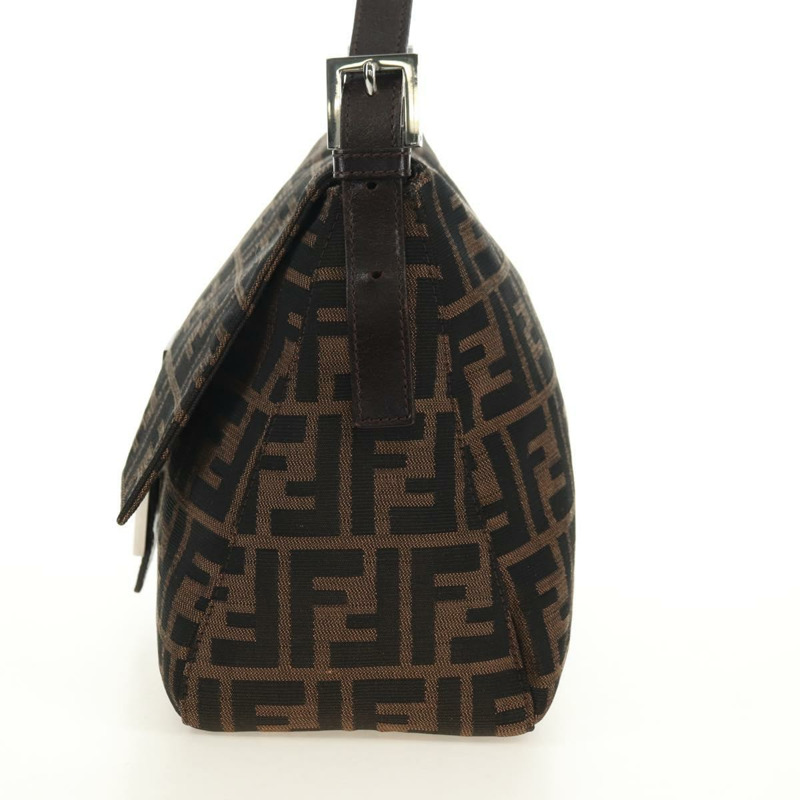 【日本直送】FENDI Zucca帆布Mamma Baguette單肩包 黑色棕色 正品 175894SAM-2