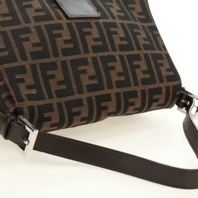 【日本直送】FENDI Zucca帆布Mamma Baguette單肩包 黑色棕色 正品 175894SAM-5