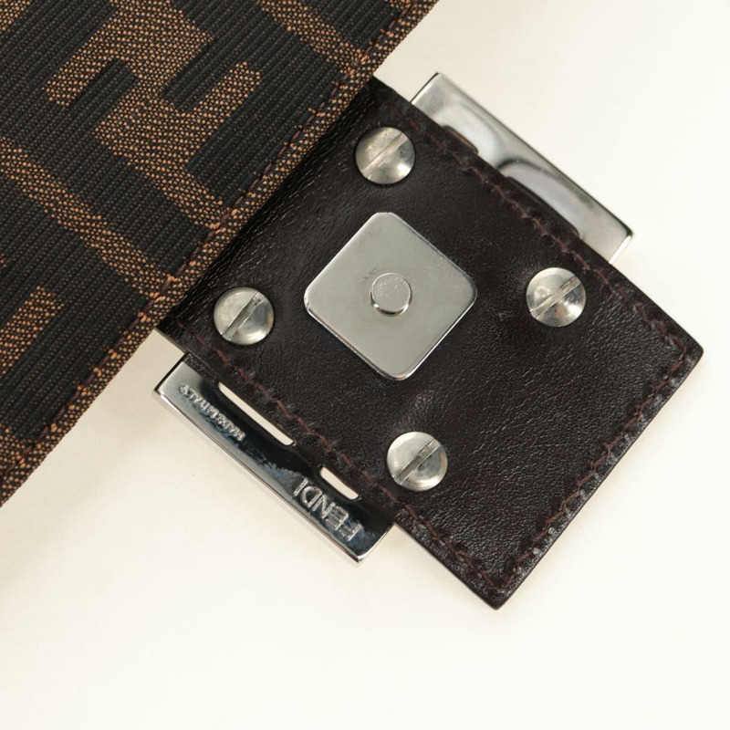 【日本直送】FENDI Zucca帆布Mamma Baguette單肩包 黑色棕色 正品 175894SAM-8