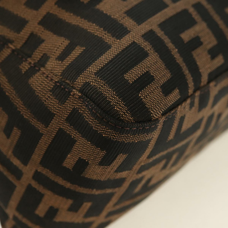 【日本直送】FENDI Zucca帆布Mamma Baguette單肩包 黑色棕色 正品 175894SAM-14