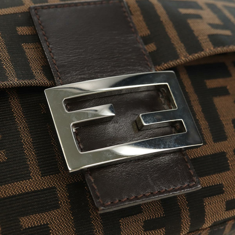 【日本直送】FENDI Zucca帆布Mamma Baguette單肩包 黑色棕色 正品 175894SAM-18