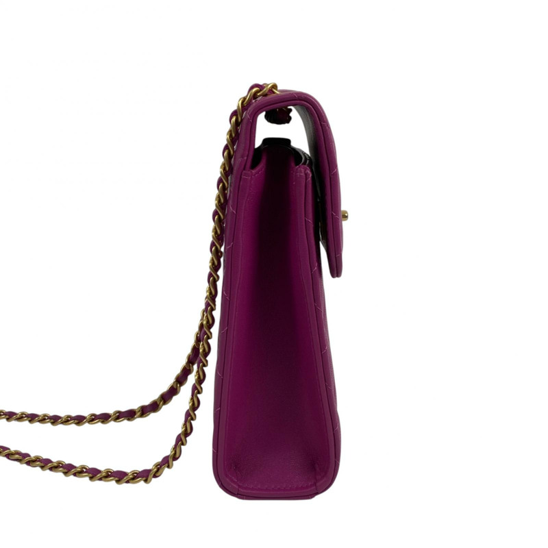 △ CHANEL 香奈兒 Purple Lambskin Gold Tone Metal No.30 Golden Ball Chain Shoulder Bag 紫色小羊皮金色金屬No.30鎖鏈肩背包 AP1448-267010959-3